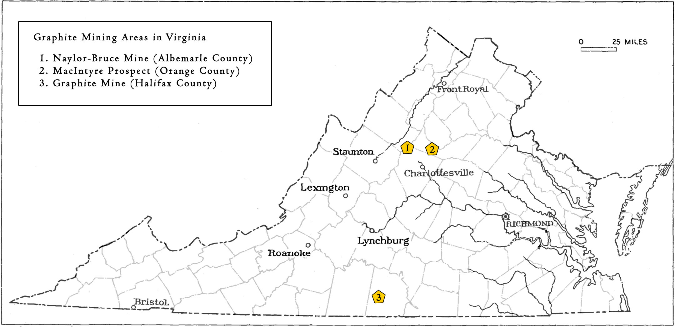 Graphite mines in Virgnia