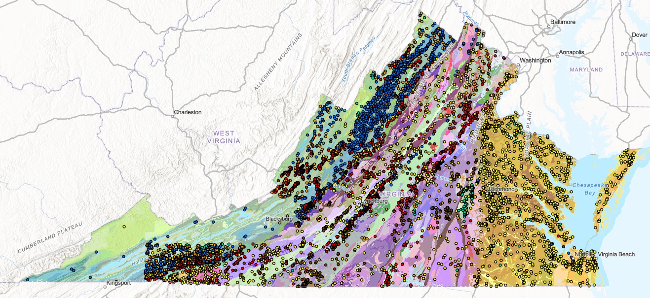 Mineral Resources of Virginia Program Areas